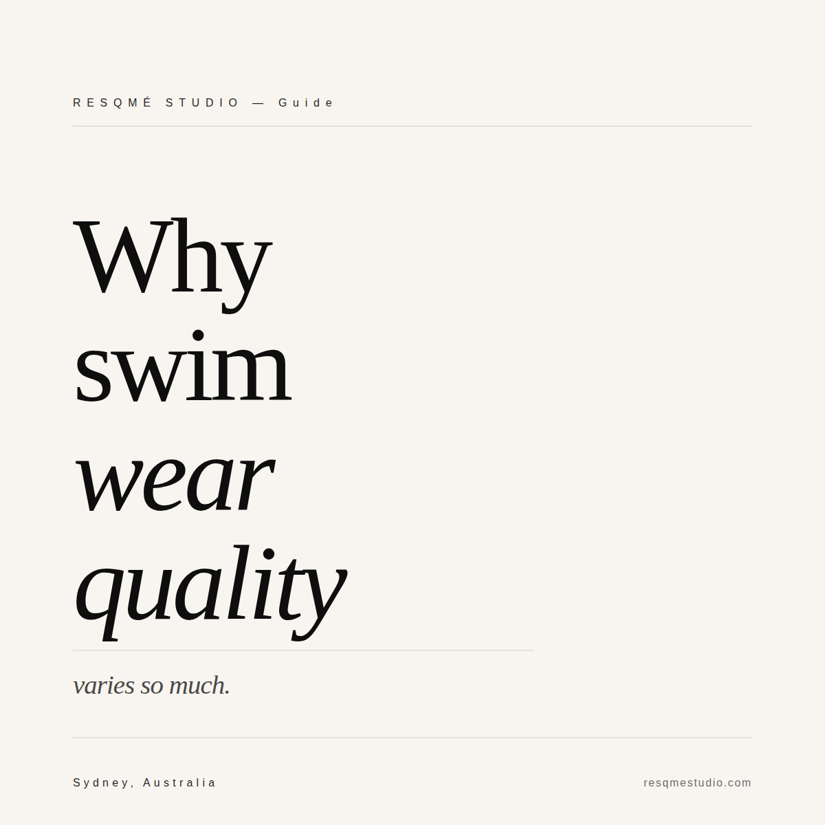 How to choose premium swimwear – RESQME